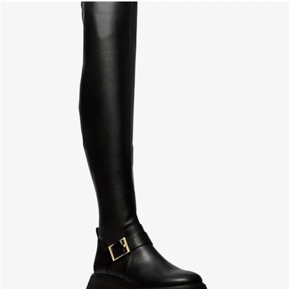 Michael Kors Black Leather Over-the-Knee Boots - NWOT